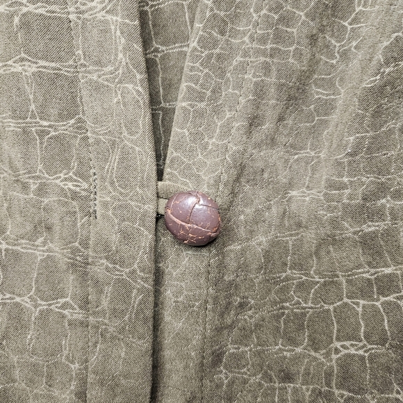 Dressbarn Green Crocodile Print Short Sleeve Midi Dress Career Work Office 16W - Picture 13 of 14